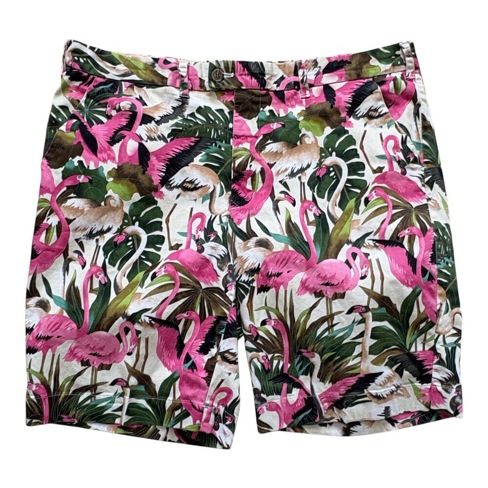 LoudMouth Golf Shorts Men's Size 40 Waist Pink Flamingos Palm Tropical Beach